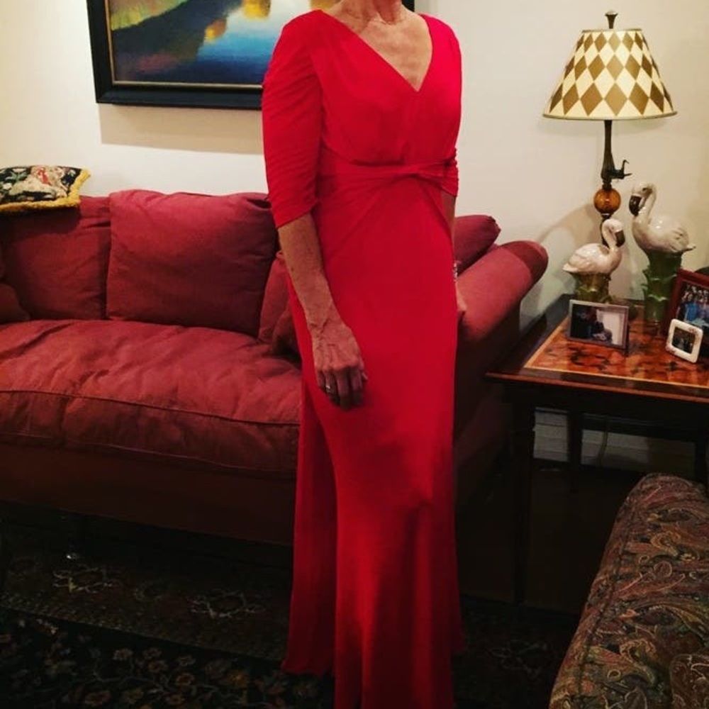 Badgley Mischka Layla Gown Formal Dress Red Maxi size 14 - Picture 11 of 15